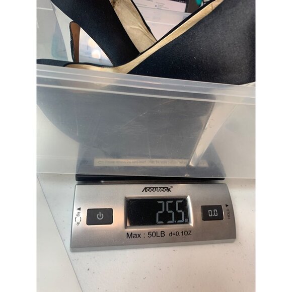 ABS Allen Schwartz Black Satin Atlas Platform Heels Size 8 - Picture 14 of 15